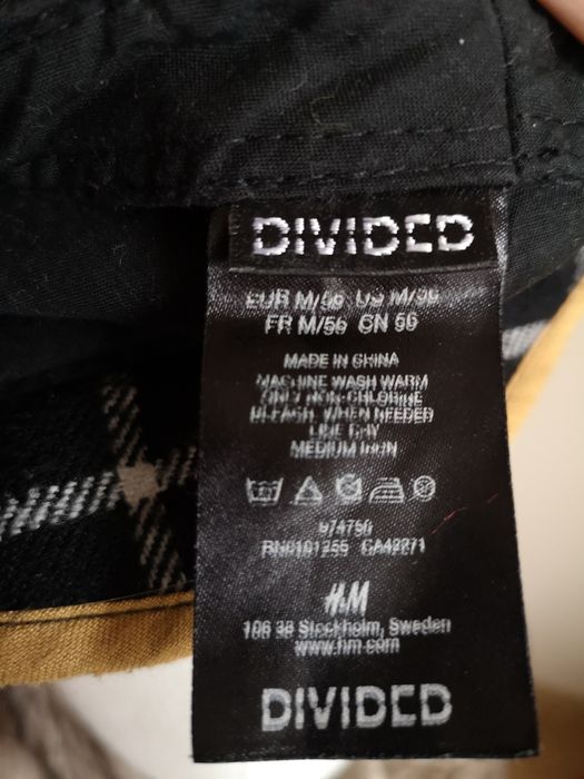 Czapka H&M kaszkiet krata pepitka czarny biały kapelusz 38 M