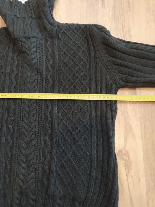 Brązowy wełniany golf merino XL