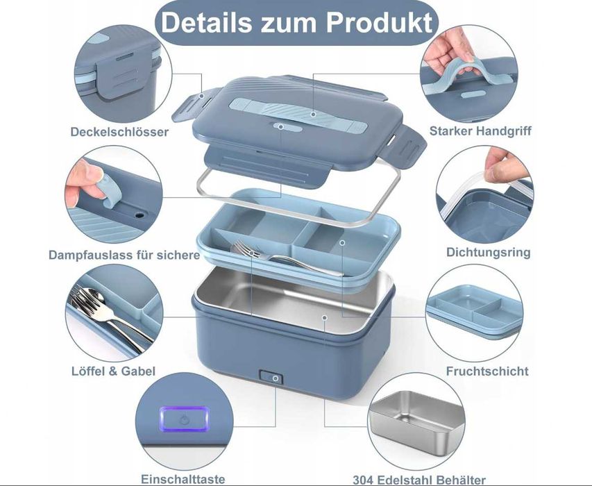 Lunchbox elektryczny 1.8L podgrzewacz jedzenia 220V 12V 24V