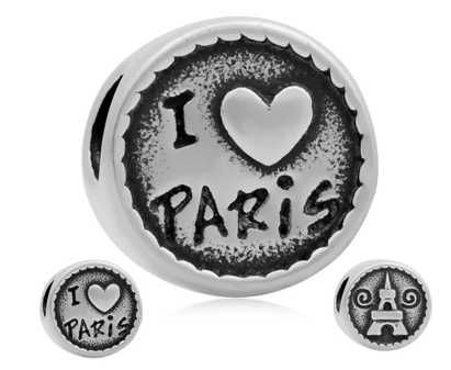 Contas em Aço p Pandora ou Similar - Londres/Paris/Pisa/Cracóvia/Roma