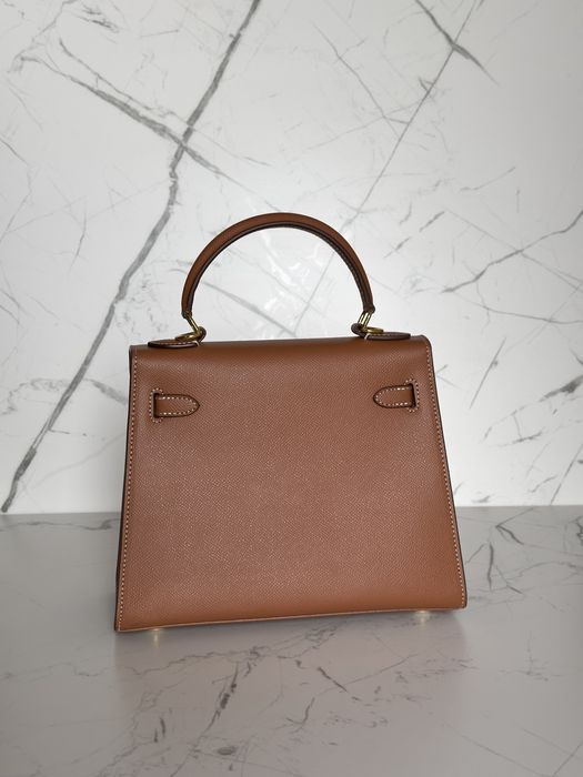 Сумка Hermes Kelly 25 epsom gold, Ермес Келлі коричнева, Эрмес Келли