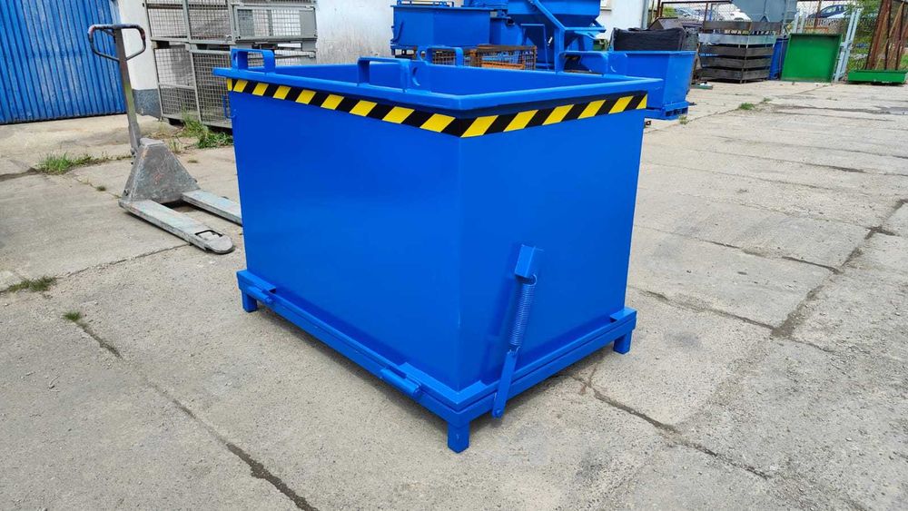 Otwierane dno, kontener metalowy PMDC 1100 L do złomu, drewna