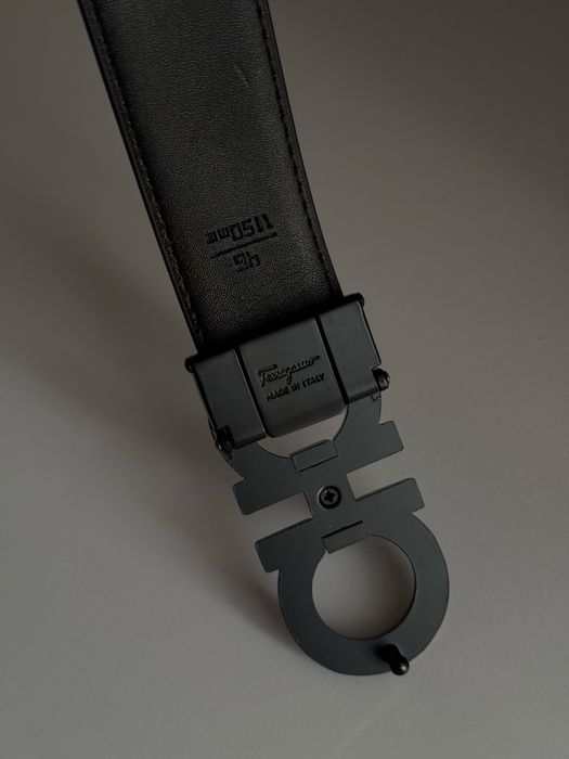 Чорний матовий чоловічий ремінь Salvatore Ferragamo