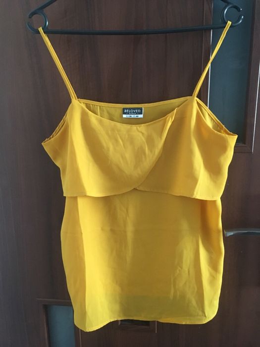 Żółty T-Shirt roz 38 falbanki