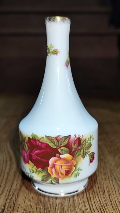 Wazonik, butelki Royal Albert ceramiczne złocenia