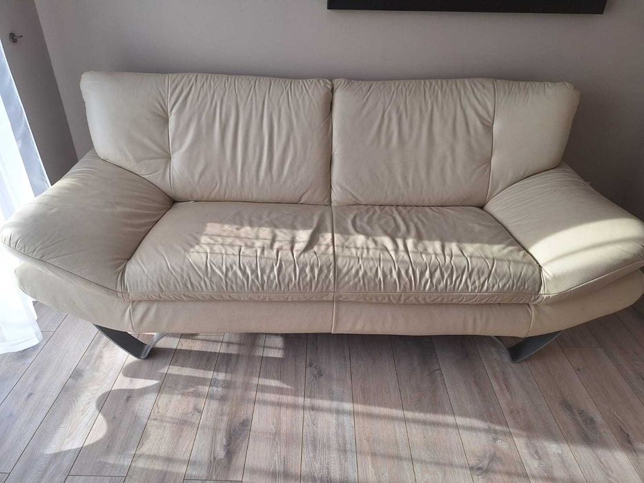 Kanapa skórzana - kolor beż