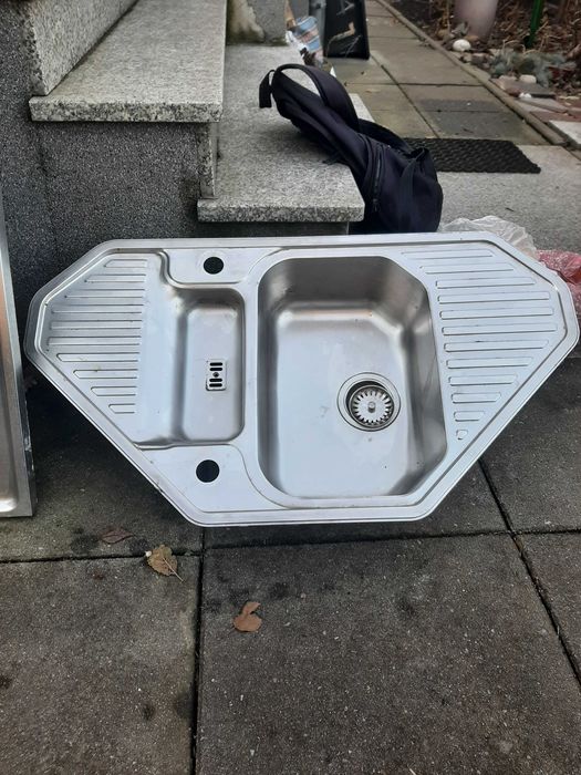 nierdzewka solidne zlewy dwukomorowe