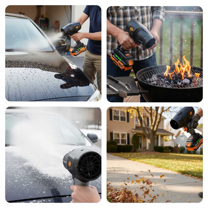 Nowa Dmuchawa Akumulatorowa TurboJet Liści Ogrodowa Elektryczna Okazja