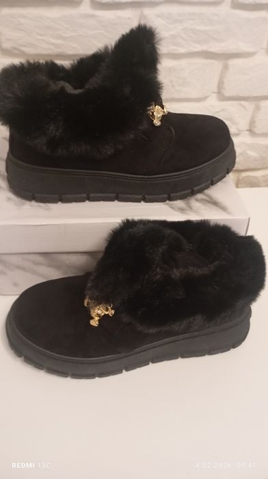 Botki damskie ocieplane rozmiar od 36 do 41 kolor czarny