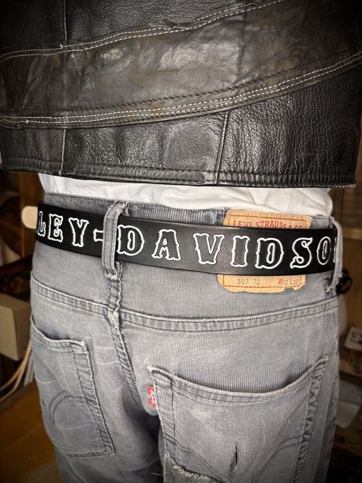 Pasek skórzany Harley Davidson handmade motocyklowy rock punk