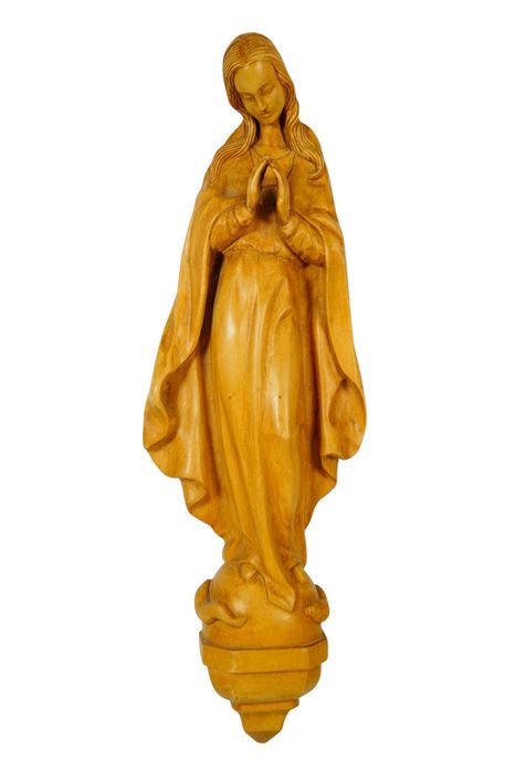 Duża drewniana rzeźba figura Matka Boska Madonna drewno