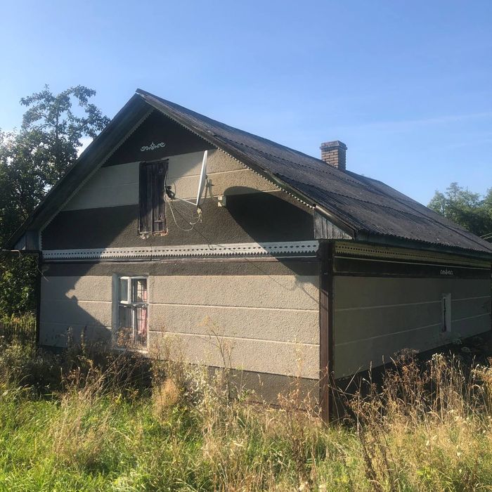 Будинок, ставок, земля біля Карпат, річка, ліс