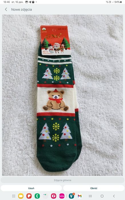 Skarpetki Świąteczny Nowy z metką