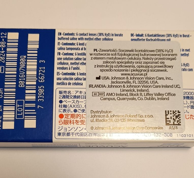 Soczewki kontaktowe -4,25 Acuvue Oasys for astigmatism 3 sztuki