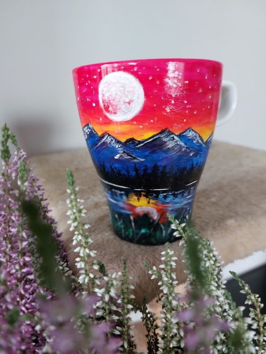 Kubek Góry RĘCZNIE MALOWANY Handmade Motyw Górski