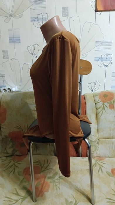 Комфортный горчичный комбидресс с длинным рукавом, размер L - 16- 50