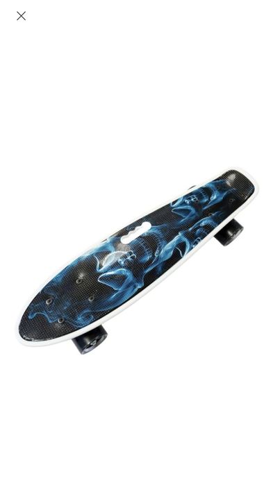 #скейт #Дитячий пенніборд 2503 Penny Blue skull