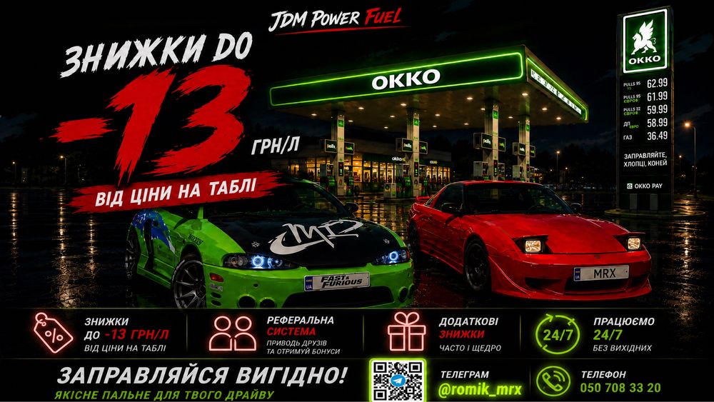 Дизель / бензин до -13 (66.9) WOG, OKKO, Укрнафта