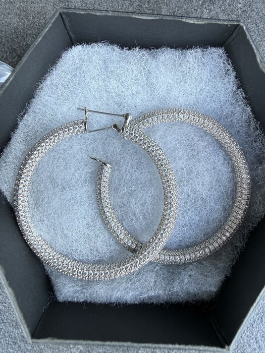 Сріблясті сережки-кільця Luv Aj Pave Amalfi Hoops (Оригінал) НОВІ