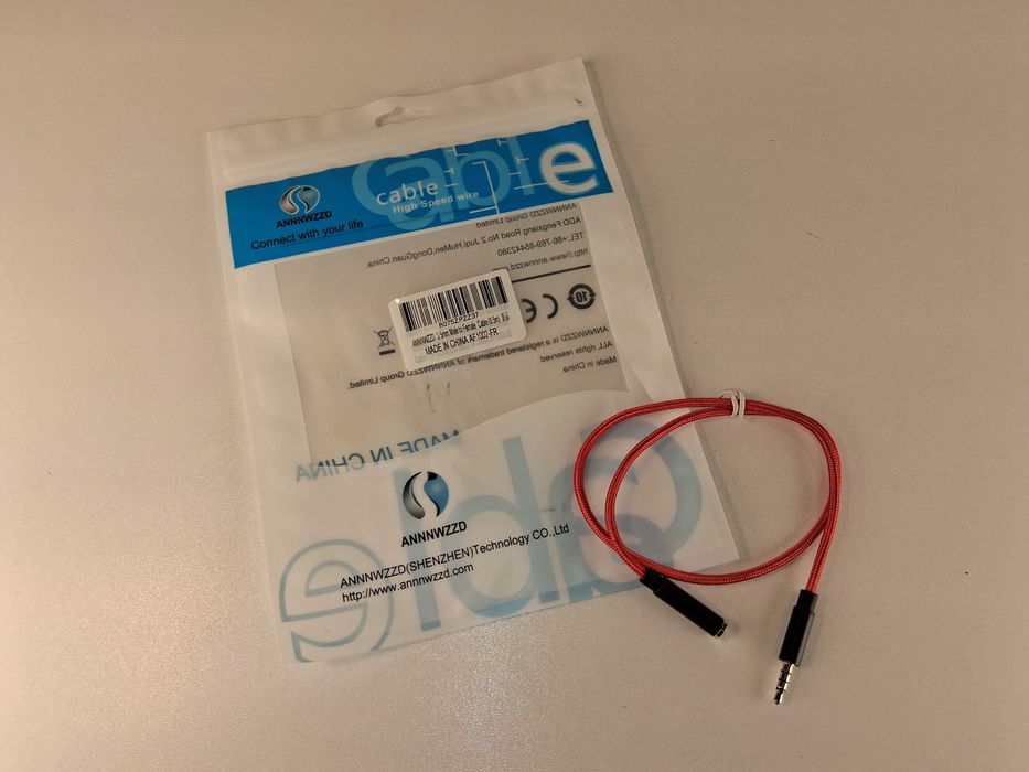 E153 Kabel Przedłużacz Audio Jack 3.5mm Czerwony