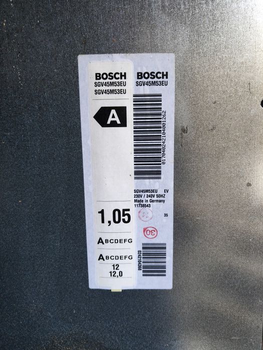 Zmywarka Bosch SGV45M53EU do zabudowy (60 cm) – uszkodzona / na części