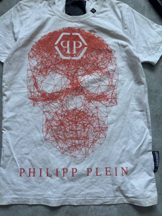 футболка Philipp Plein з культовим червоним принтом у вигляді черепа