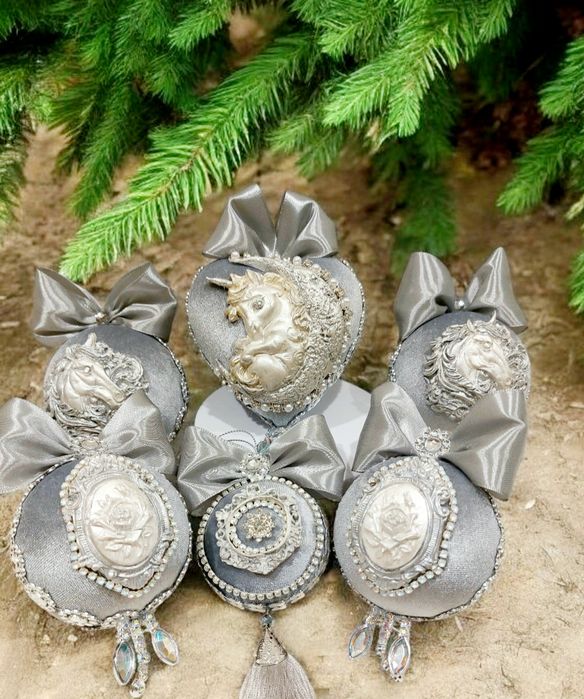 Набір ялинкових прикрас ручної роботи