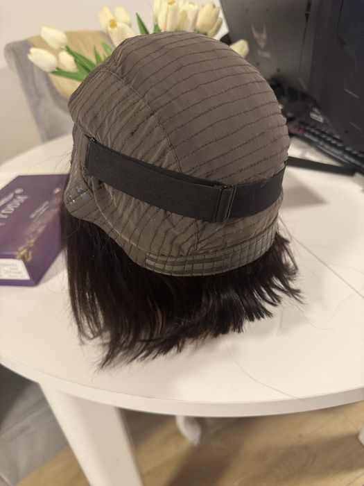 Peruka z naturalnych wlosow lace front ciemny braz ciecie na boba