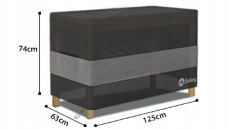 Pokrowiec na meble ogrodowe stół czarny 125 x 63 x 74 cm Sekey
