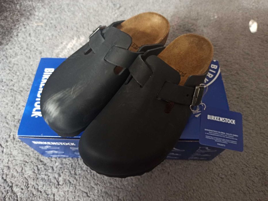 Nowe z metką skórzane klapki Birkenstock Boston r. 38