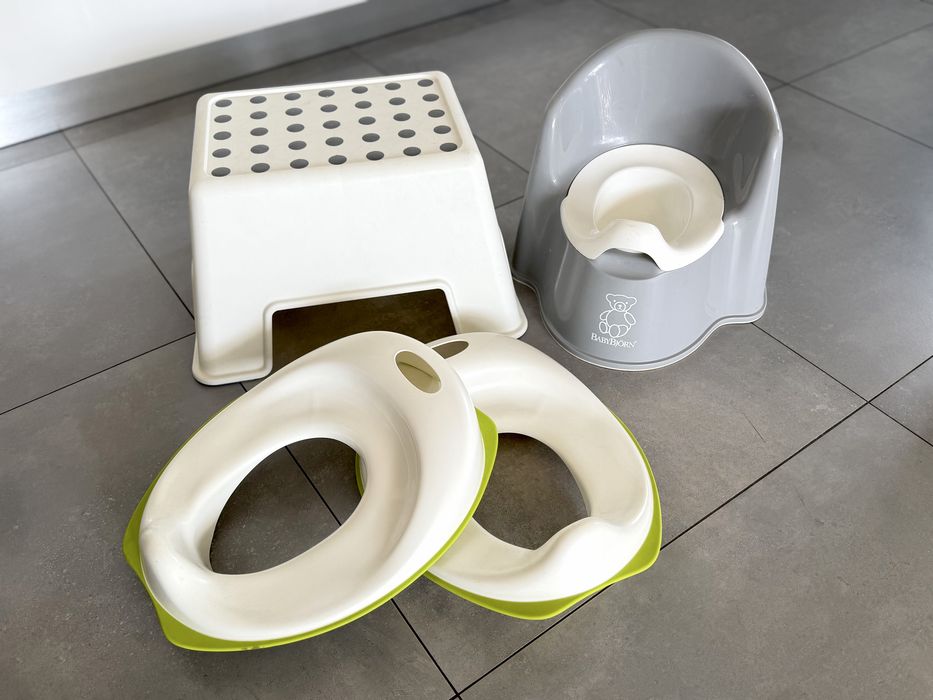 Zestaw do nauki toalety: Nocnik BabyBjörn fotelik + Podest i 2x Nakładka IKEA