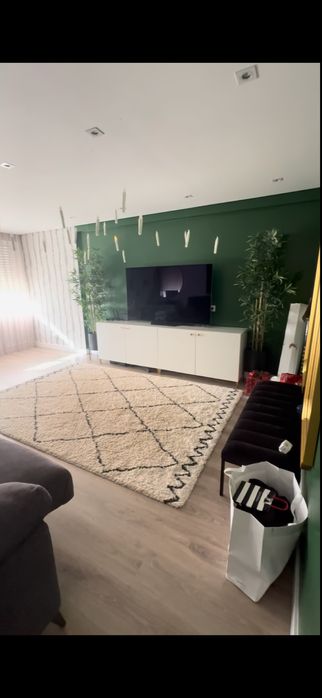 Tapete bege e preto pelo longo 2,5m*3m