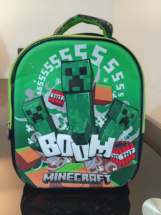 Mochila Infantil Minecraft 3D (Creeper) –Nova!