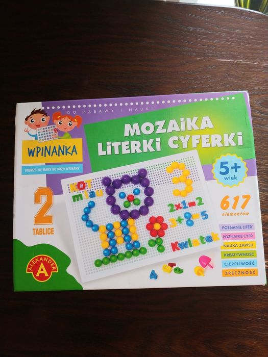 Zabawka edukacyjna wpinanka litery cyferki nowa