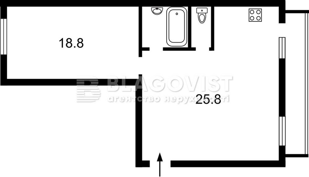 Светлая 2-ком квартира 50м2 в историческом центре Киева