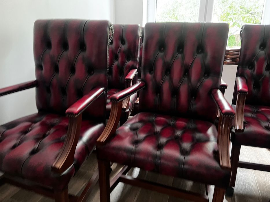 Fotele Angielskie Chesterfield skóra nakrapiana oryginał