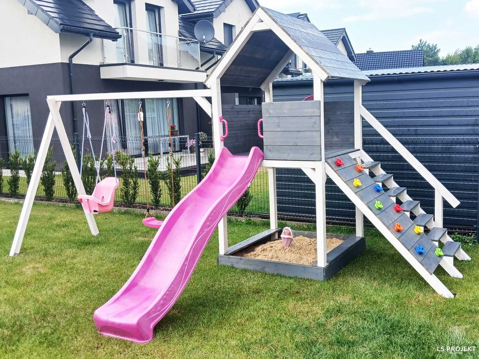 Plac zabaw domek dla dzieci huśtawki zjeżdżalnia wspinaczka‼️gwarancja