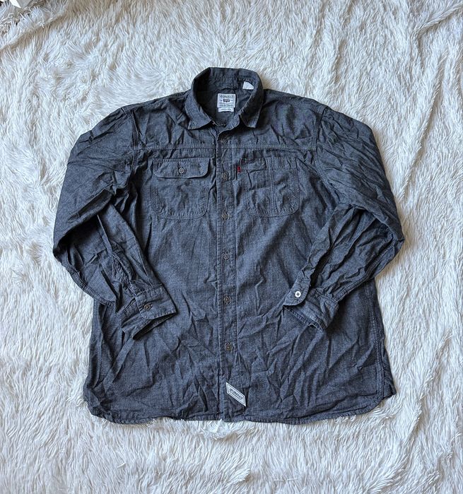 Koszula Męska Levi’s Auburn Worke L Ciemnoszara Relaxed Fit z Długim Rękawem Vintage