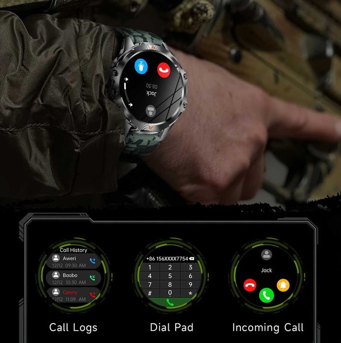 Смарт часы. LIGE V75 PRO. Compass. LED-фонарик. 1000mAh. Тактические.