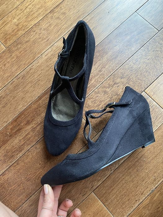 42 43 szpilki koturny czarne czółenka damskie