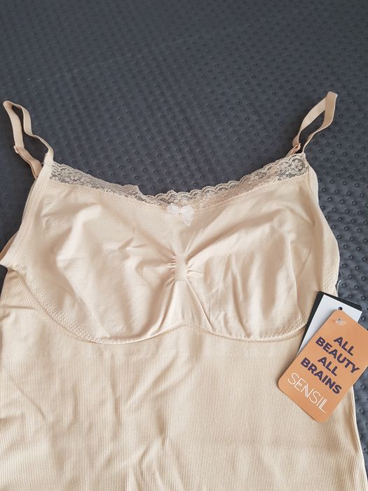 Nowa bielizna wyszczuplająca damska top koszulka ecru XL 42 Tom&Rose