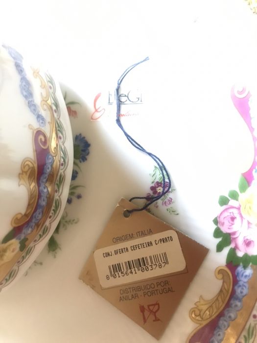 Conjunto bule com prato de limoges