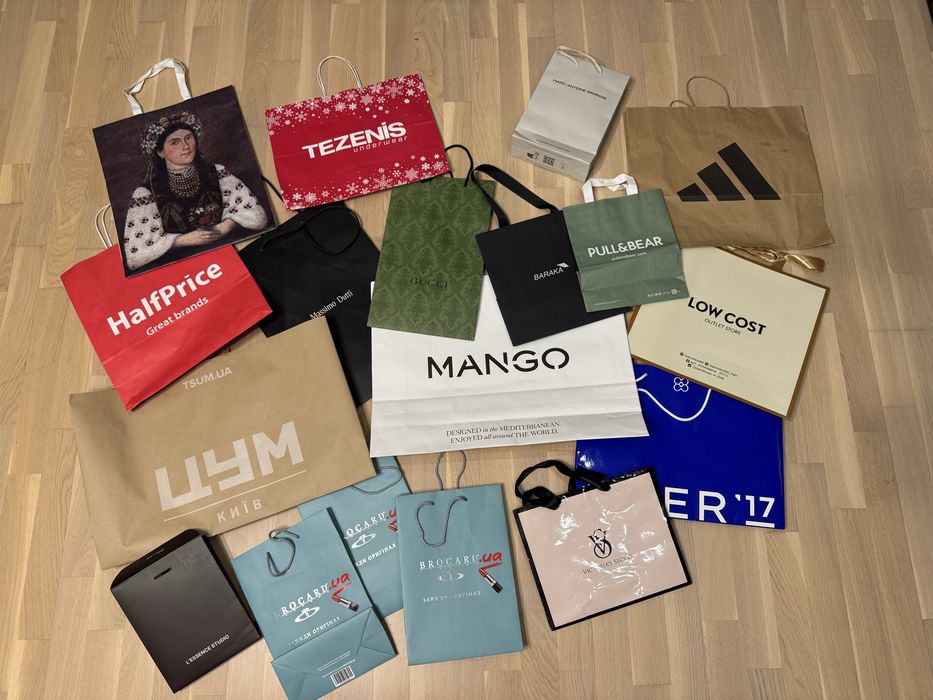 Брендовые пакеты gucci/цум/brocard/cher/adidas/mango/massimo/vs/baraka