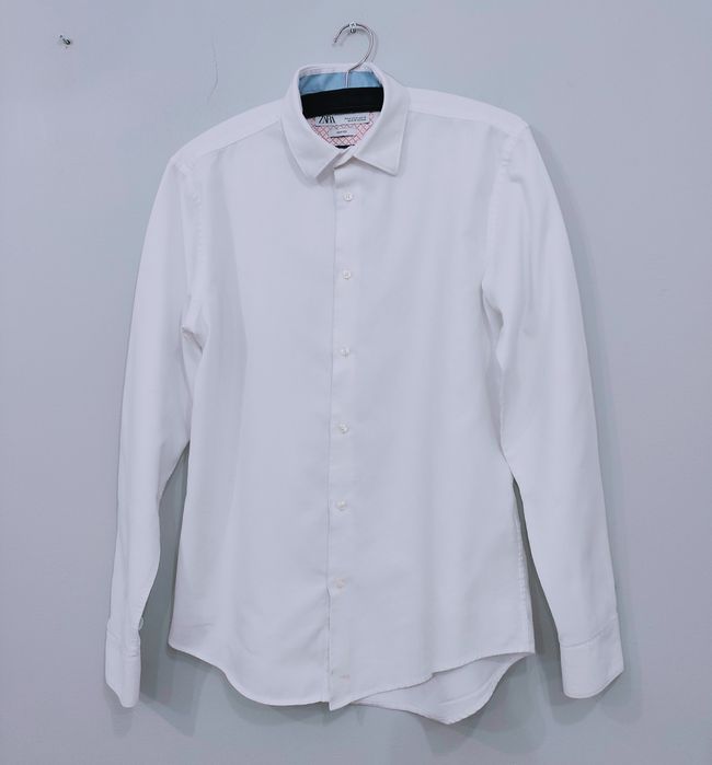 Biała koszula z grubszego materiału Zara M