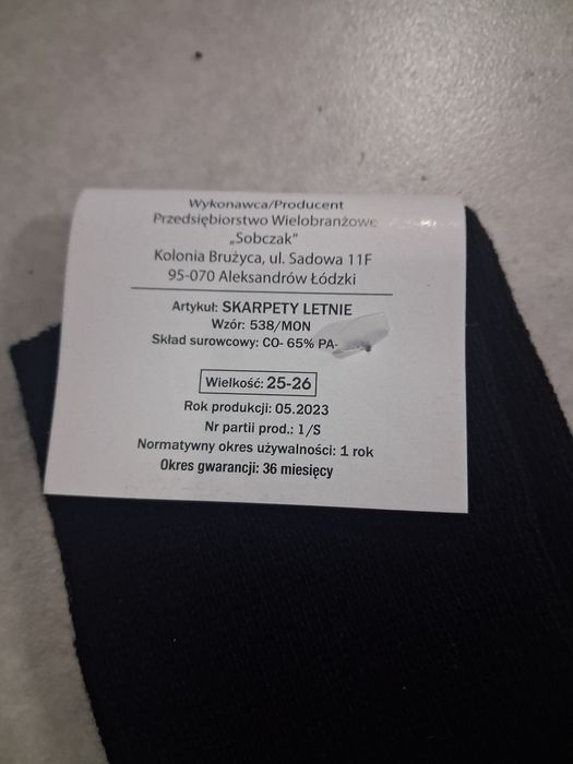 Skarpety wojskowe letnie 25-26