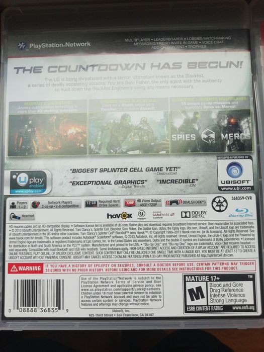 Tomb Raider, Dishonored, Splinter Cell Blacklist e Just Cause 2  PS3