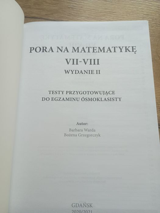 Pora na matematykę, wydanie II. Klasa 7-8 szkoła podstawowa