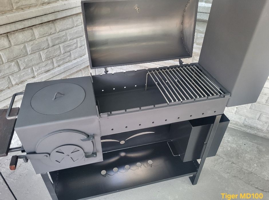 5мм • 4в1 • ПОСИЛЕНИЙ • Мангал Коптильня Барбекю з Пічкою, Смокер