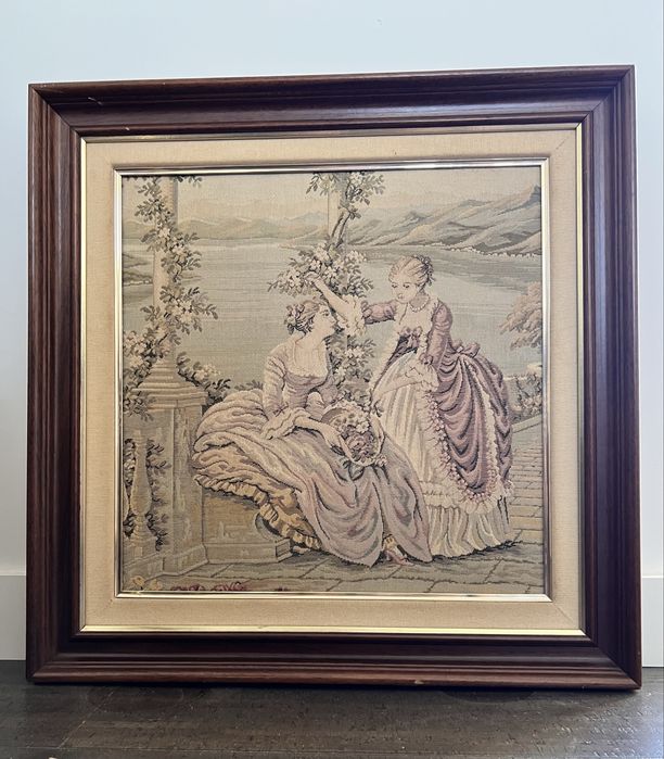 Quadro tapeçaria francesa.Emoldurado.