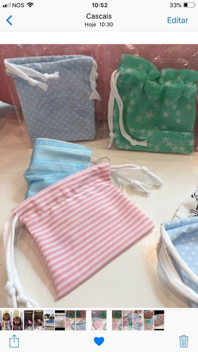 Bolsa para guardar as mascaras dos mais pequenos